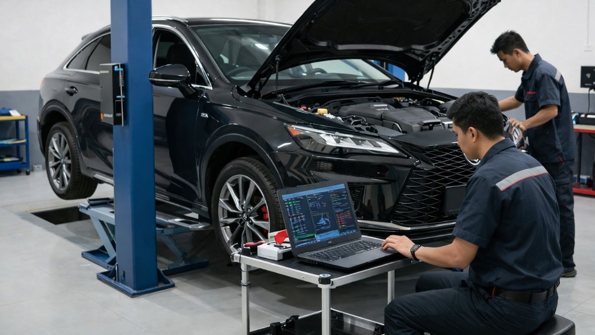 Lexus diagnostics at GGS Eurotech Premium Car Service Centre Petaling Jaya